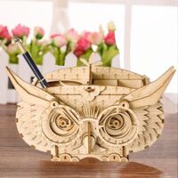 Mô hình gỗ 3D lắp ráp Robotime TG405 - Hộp Đựng Bút Con Cú Owl Box