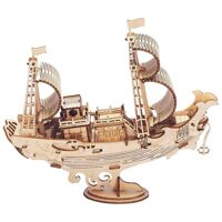 Mô hình gỗ lắp ráp 3D Japanese Diplomatic Ship (Tàu Ngoại Giao Nhật Bản) (Wood Color) - Robotime TG307 - WP140