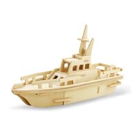 Mô hình gỗ lắp ráp 3D Tàu Cứu Hộ (Wood Color) - Robotime JP294 - WP073