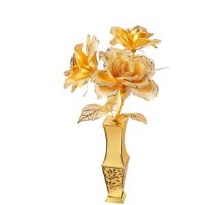 Mô Hình Kim Loại Lắp Ráp 3D Piececool Hoa Hồng Golden Rose – MP141