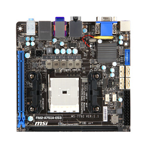 Bo mạch chủ - Mainboard MSI FM2-A75IA-E53 - Socket FM2, AMD A75, 2 x DIMM, Max 32GB, DDR3