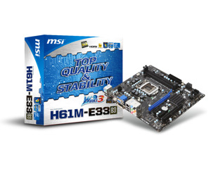 Bo mạch chủ - Mainboard MSI Intel H61 (H61M-E33-B3)