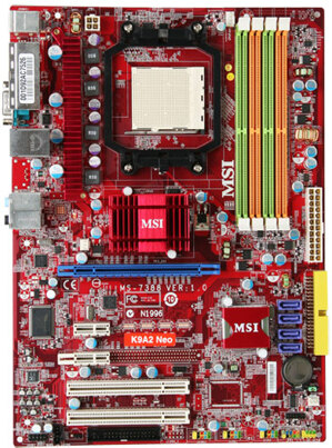 Bo mạch chủ - Mainboard MSI K9A2 Neo2 - Socket AM2, AMD 770/SB700, 4 x DIMM, Max 8GB, DDR2