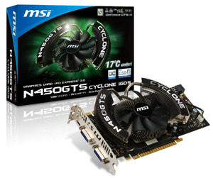 Card đồ họa (VGA Card) MSI N450GTS Cyclone 1GD5/OC - NVIDIA GeForce GTS 450 , 1GB, 128-bit , GDDR5 , PCI Express x16 2.0