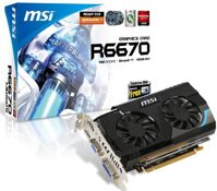 Card đồ họa (VGA Card) MSI R6670-MD1GD5 - ATI Radeon HD 6670, GDDR5, 1GB, 128 bits, PCI-E 2.1