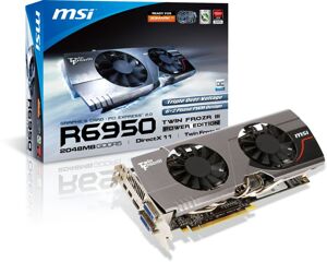 Card đồ họa (VGA Card) MSI R6950 Twin Frozr III Power Edition/OC - AMD Radeon HD 6950, GDDR5, 2GB, 256 bits, PCI Express x16 2.1