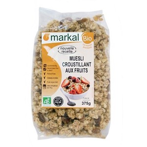 Ngũ cốc giòn trái cây hữu cơ Muesli Croustillant Aux Fruits Markal gói 375g