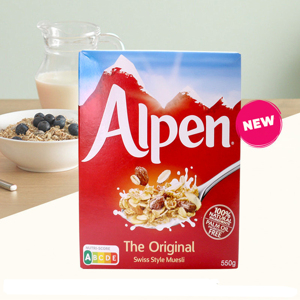 Ngũ cốc Muesli vị tự nhiên Original Swiss hiệu Alpen – hộp 550g