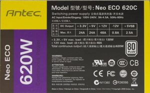 Nguồn PC Antec ATX Neo ECO 620C 620W