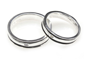 Nhẫn đôi Bạc Hiểu Minh NC542 Con Đường Bạc Ý