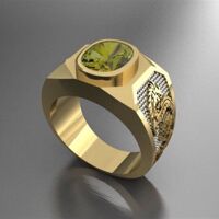 Nhẫn nam rồng vàng 18k peridot