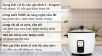 Nồi cơm điện nắp rời Hommy 1.8 lít NCR1803