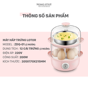 Nồi hấp trứng 2 ngăn Lotor ZDQ-01
