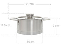 Nồi inox 3 đáy 16 cm Delites 002NCH