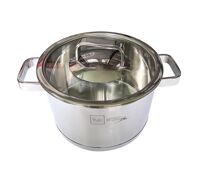 Nồi inox 3 đáy Roman Fivestar nắp kính 18cm N18-3DG304