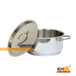 Nồi inox 304 Kitchi Fivestar - 20 cm, thân thấp