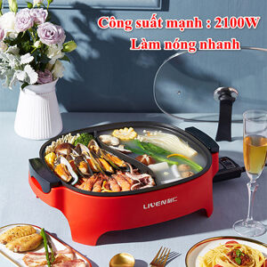 Nồi lẩu điện 2 ngăn đa năng Liven DHG-600BY