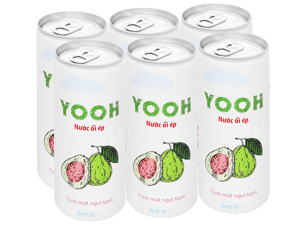 Nước ép ổi Yooh - Lốc 6 lon 240ml