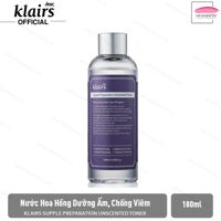 Nước hoa hồng dưỡng ẩm, chống viêm không mùi dành cho da nhạy cảm Klairs Supple Preparation Unscented Toner 180ml