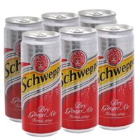 Nước ngọt Schweppes Dry Ginger Ale hương gừng lốc 6 lon x 330ml