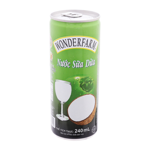 Nước sữa dừa Wonderfarm lon 240ml