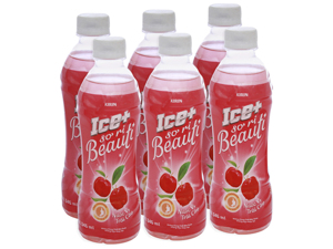 Nước trái cây Ice+ vị sơ ri - Lốc 6 chai 345ml