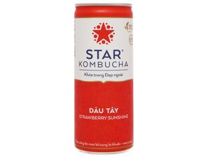 Nước trái cây Star Kombucha vị dâu tây Thùng 12 lon 250ml