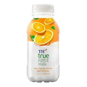 Nước uống sữa trái cây cam tự nhiên TH True Juice Milk chai 300ml