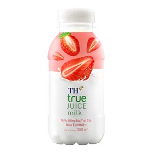 Nước uống sữa trái cây dâu tự nhiên TH True Juice Milk chai 300ml