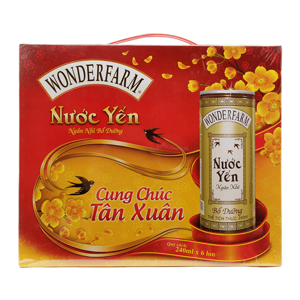 Nước yến ngân nhĩ Wonderfarm hộp 6 lon x 240ml