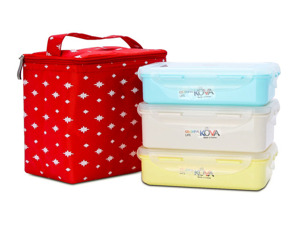 Bộ 3 hộp Set lunch box Kova Colorful Life nhựa PP