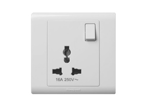 Ổ cắm đơn 3 chấu có công tắc Honeywell R2835WHI