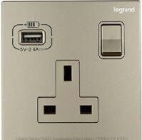 Ổ cắm Legrand kèm sạc Usb màu trắng Galion | 282442