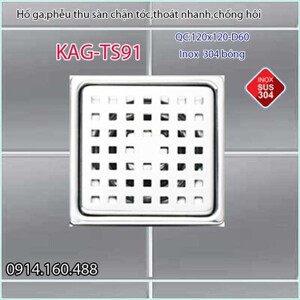 Phễu thoát sàn chống mùi hôi inox 304 KAG-TS91