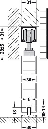 Phụ kiện cửa lùa Hafele 940.60.001 silent 60/A cửa nặng 60kg