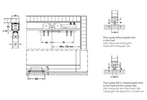 Phụ kiện cửa trượt 250K Hafele 940.42.138