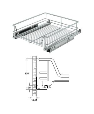 Phụ kiện rổ kéo lọt lòng Hafele 540.25.287