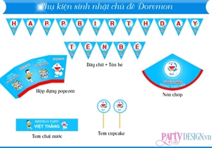 Phụ kiện sinh nhật chủ đề Doremon