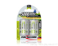 Pin đại sạc D ANSMANN 5000mAh NiMH HR20 BL2