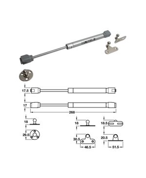 Pittong đẩy cánh tủ, lực 100N 373.82.003