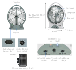 Quạt sạc điện Delites QS001