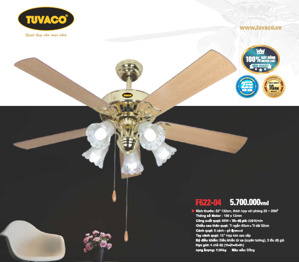 Quạt trần trang trí Tuvaco F622-04