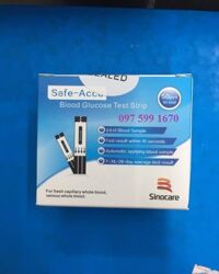 Que thử đường huyết Safe-Accu Sinocare hộp 50 que