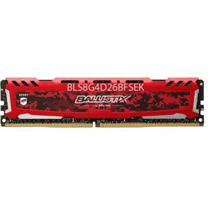 Ram Desktop Crucial Ballistix Sport LT Red 16GB (1x16GB) DDR4 2666MHz (BLS16G4D26BFSE)