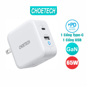 Sạc tường Choetech GaN 65W PD8002