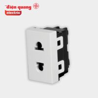 Set 3 Ổ cắm 2 chấu đơn âm tường DQHome ĐQ IW1 O2PS W