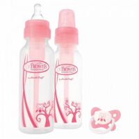 Set quà tặng bình sữa cổ thường, ty ngậm Dr.Browns Owl SB827