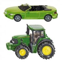 Mô hình xe BMW 645i Convertible và đầu kéo John Deere 7530 Siku 1007/1009