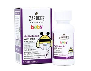 Siro bổ sung sắt vị nho zarbee's multivitamin and iron