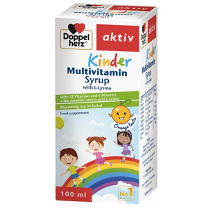 Siro giúp bé ăn ngon Doppelherz Kinder Multivitamin Syrup With L-Lysine 100ml